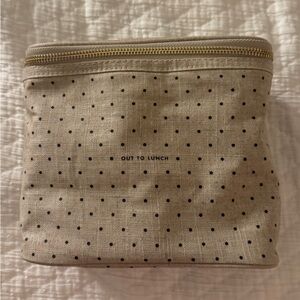 Kate Spade Beige Polka Dot Makeup Bag